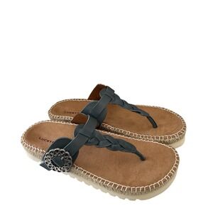 Lucky Brand Libba Platform Blue Sandal Size 8.5 M Summer Coastal